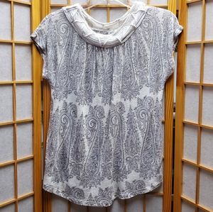 🍦 Lucky Brand boho paisley knit shirt women's XS-M